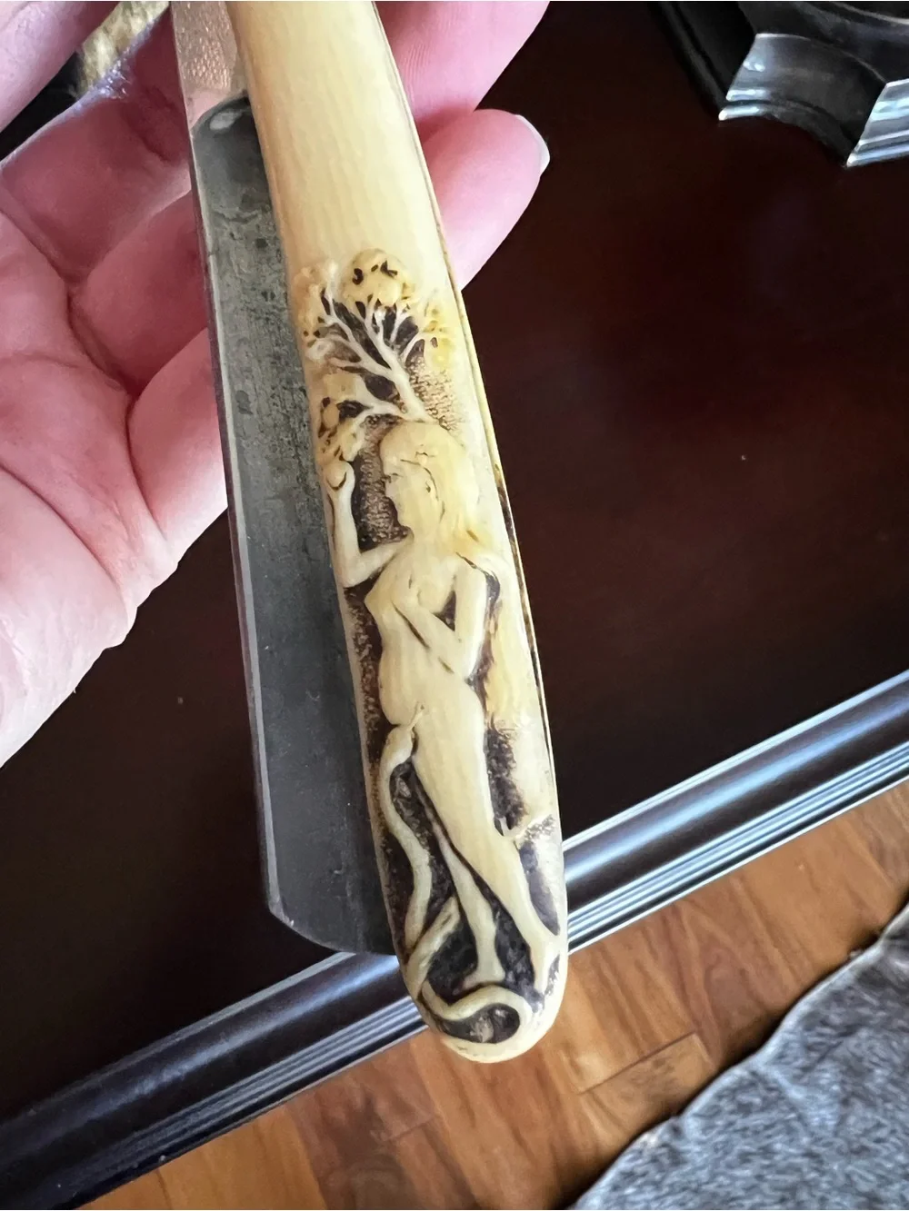 Antique Vintage Shaving Set with Garden of Eden Motif